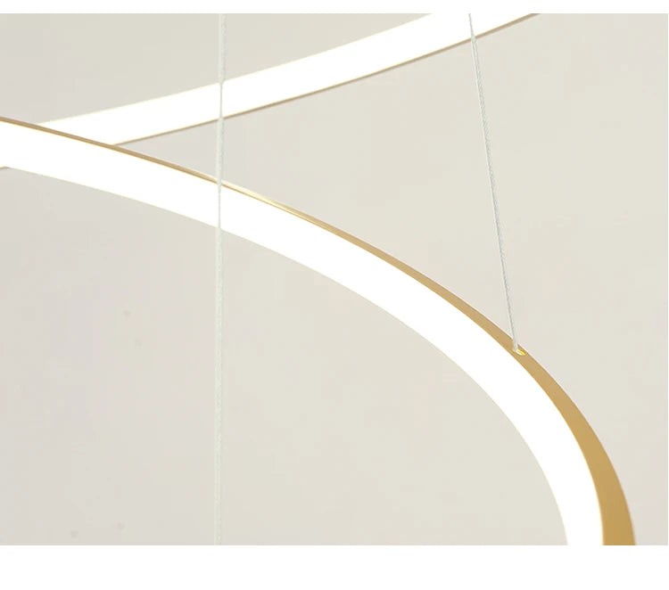 Lustre Anneau LED Villa Design — Fer Forgé Multi-anneaux — Salon et Chambre