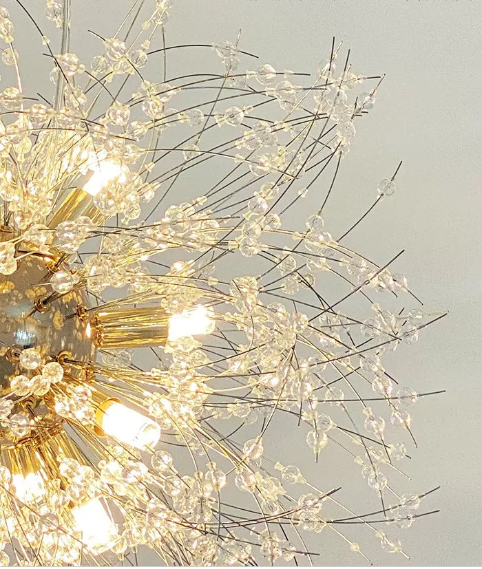 Lustre Pissenlit LED Design Étoilé — Fireball Créatif — Salon et Chambre