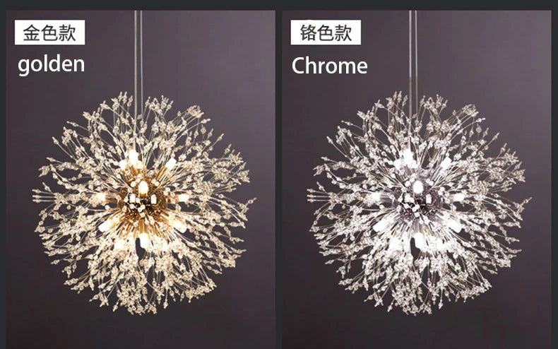 Lustre Pissenlit LED Design Étoilé — Fireball Créatif — Salon et Chambre