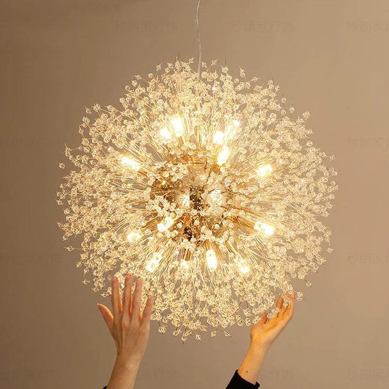 Lustre Pissenlit LED Design Étoilé — Fireball Créatif — Salon et Chambre