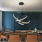 Lustre Anneau LED Villa Design — Fer Forgé Multi-anneaux — Salon et Chambre