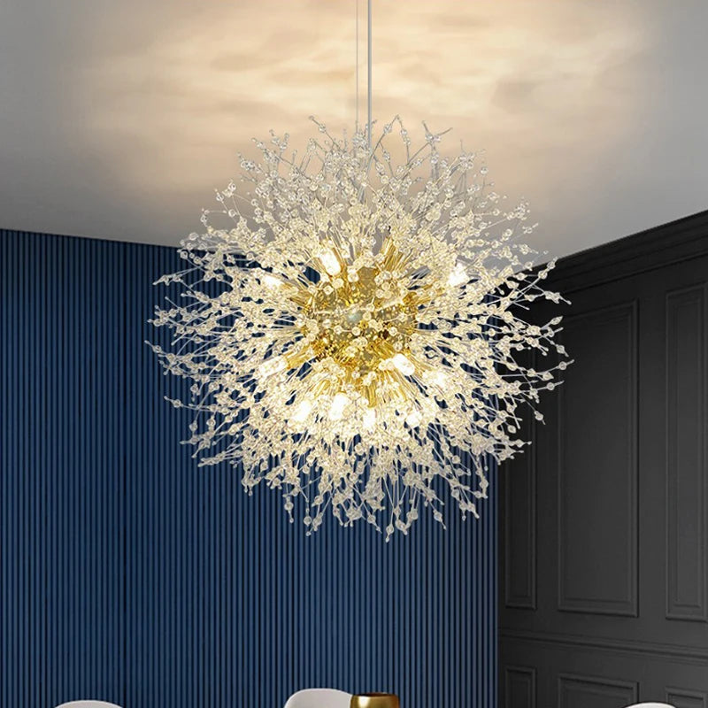 Lustre Pissenlit LED Design Étoilé — Fireball Créatif — Salon et Chambre