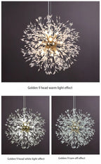 Lustre Pissenlit LED Design Étoilé — Fireball Créatif — Salon et Chambre