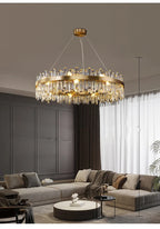 Lustre Cristal Moderne — Métal — 80cm