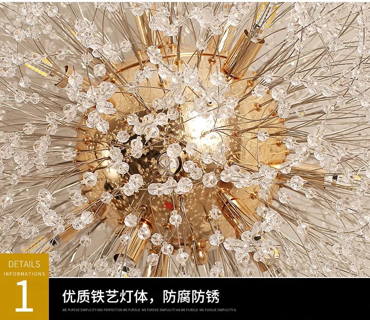 Lustre Pissenlit LED Design Étoilé — Fireball Créatif — Salon et Chambre