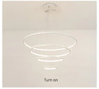 Lustre Anneau LED Villa Design — Fer Forgé Multi-anneaux — Salon et Chambre