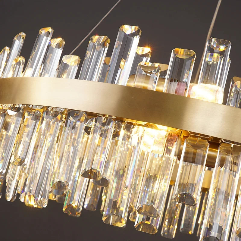 Lustre Cristal Moderne — Métal — 50cm