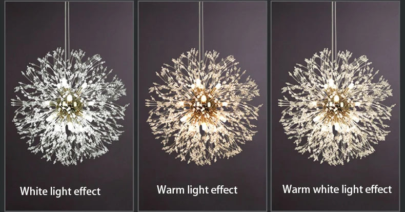 Lustre Pissenlit LED Design Étoilé — Fireball Créatif — Salon et Chambre
