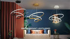 Lustre Anneau LED Villa Design — Fer Forgé Multi-anneaux — Salon et Chambre