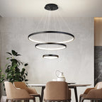 Lustre Anneau LED Villa Design — Fer Forgé Multi-anneaux — Salon et Chambre