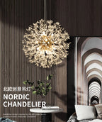 Lustre Pissenlit LED Design Étoilé — Fireball Créatif — Salon et Chambre