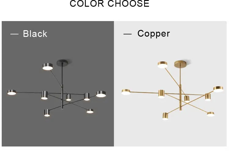 Lustre Moderne Noir — Cuivre
