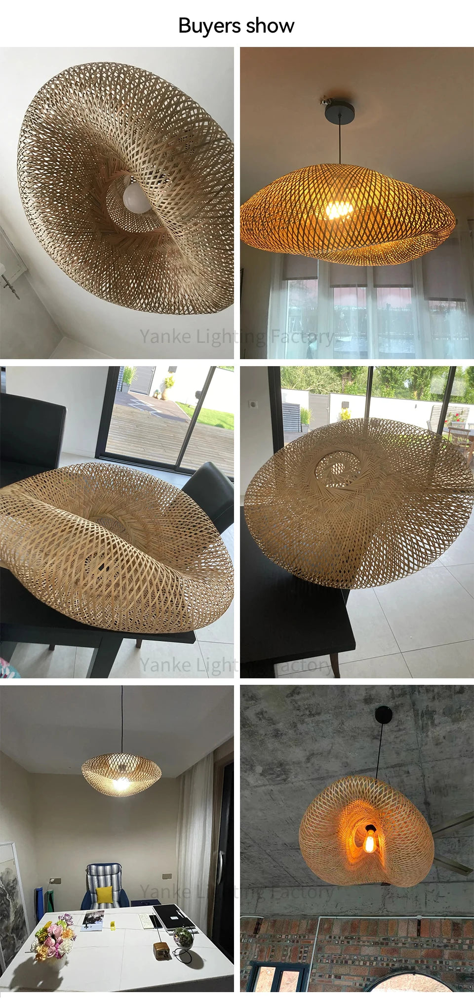 Lustre Bambou Tressé Artisanal Vintage LED - Suspension Naturelle