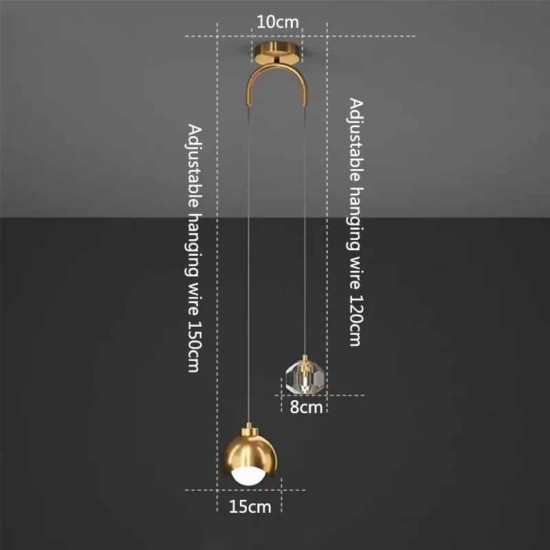 Suspension Cristal Minimaliste Nordique — Long Line Luxe — Chambre et Salon