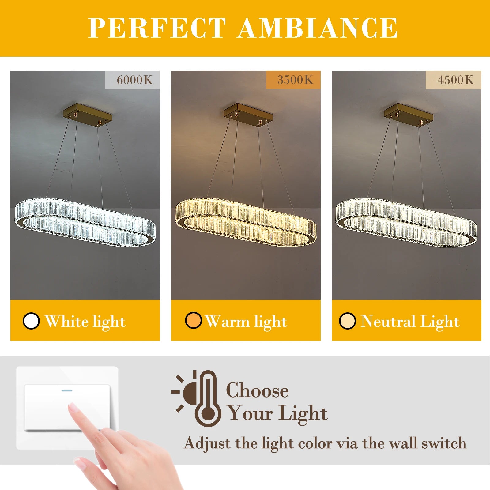 Lustre Verre — Plafonnier LED Cristal