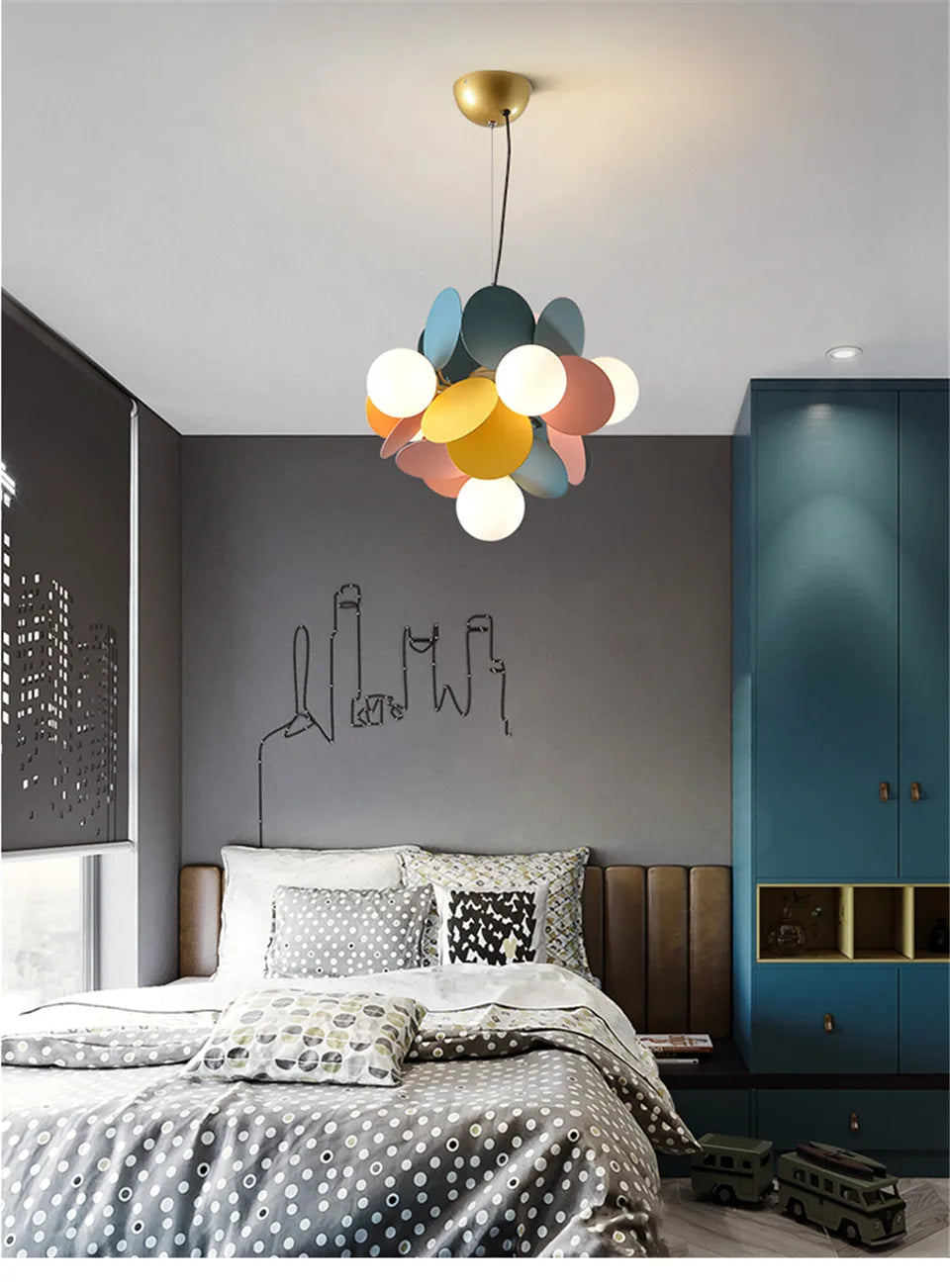Lustre Araignée Design — Moderne — 10 ampoules blanc