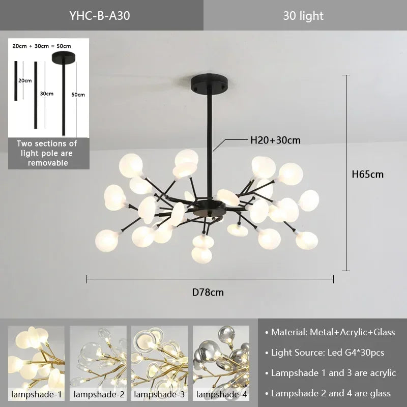 Lustre Fer Forgé — Lustre Branches LED