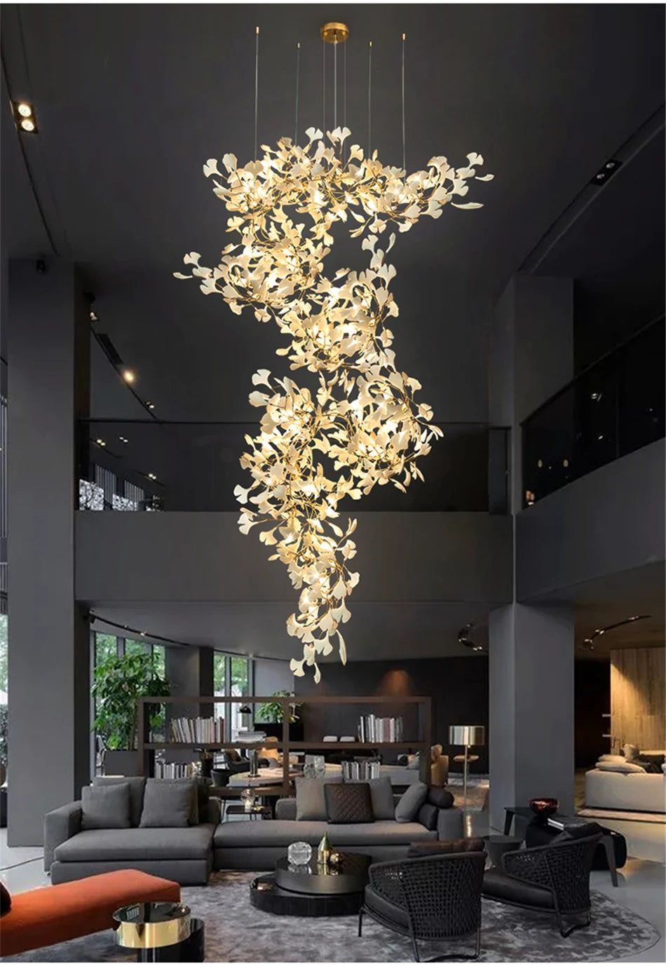 Lustre Escalier Design — Blanc