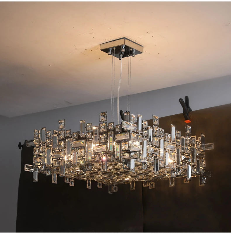 Lustre Salle à Manger Cristal — Métal