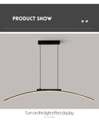 Lustre Arc LED Contemporain Dimmable — Cuisine et Restaurant — Design Épuré