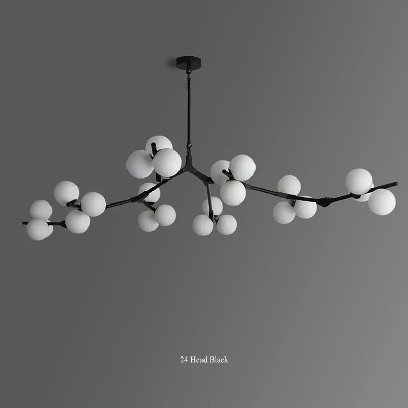 Lustre Boule Design — Noir 24 ampoules
