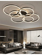 Lustre Design Moderne — 6 ampoules Noir