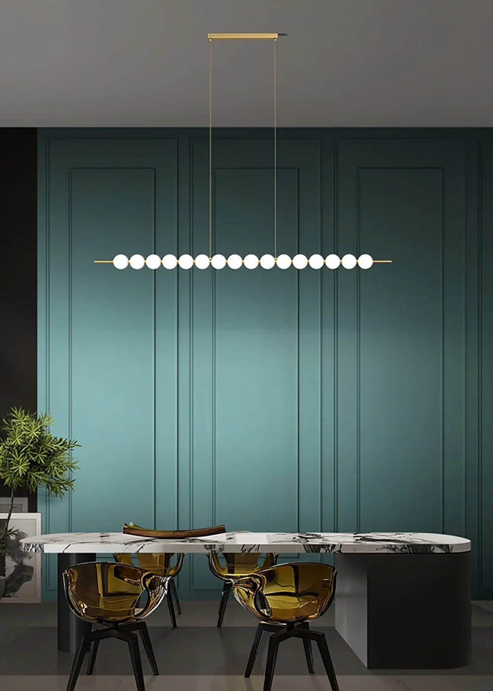 Lustre Salon Design Doré