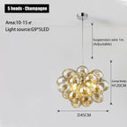 Lustre Design Salle à Manger — Nordique — 8 ampoules Rond 1