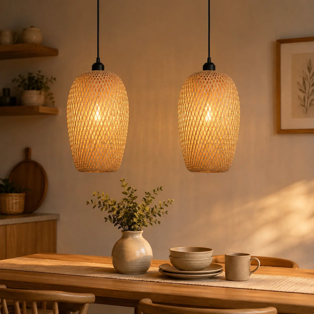 Suspension Bambou Pack 1/2/3 | Lustre Naturel Lot | Luminaire Artisanal JOYINLED