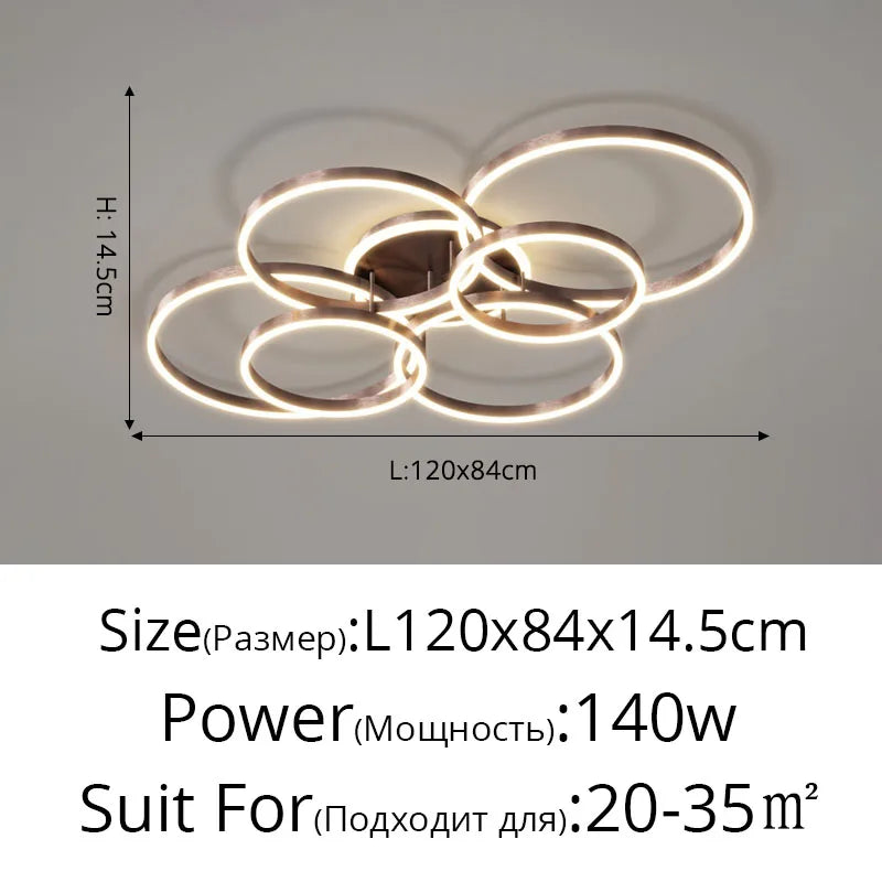Lustre Chambre Adulte — Doré 2 anneaux