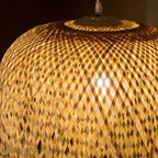 Lustre Bambou Créatif Style Loft - Suspension LED Asiatique Artisanal