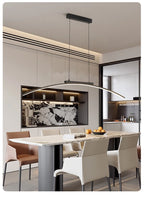 Lustre Arc LED Contemporain Dimmable — Cuisine et Restaurant — Design Épuré