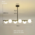 Lustre Blanc Moderne — Verre — 6 B Blanc Laiteux ball