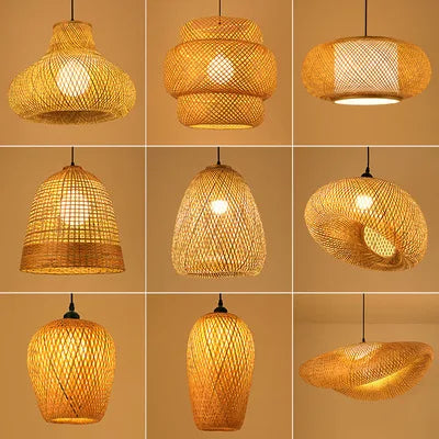 Suspension Bambou Artisanale LED - Lustre Design Naturel 2025