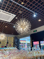 Lustre Pissenlit LED Design Étoilé — Fireball Créatif — Salon et Chambre