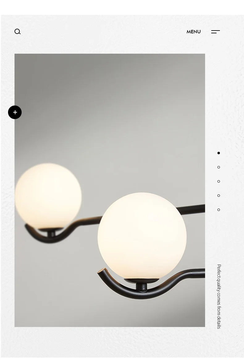Lustre Noir Moderne — Verre