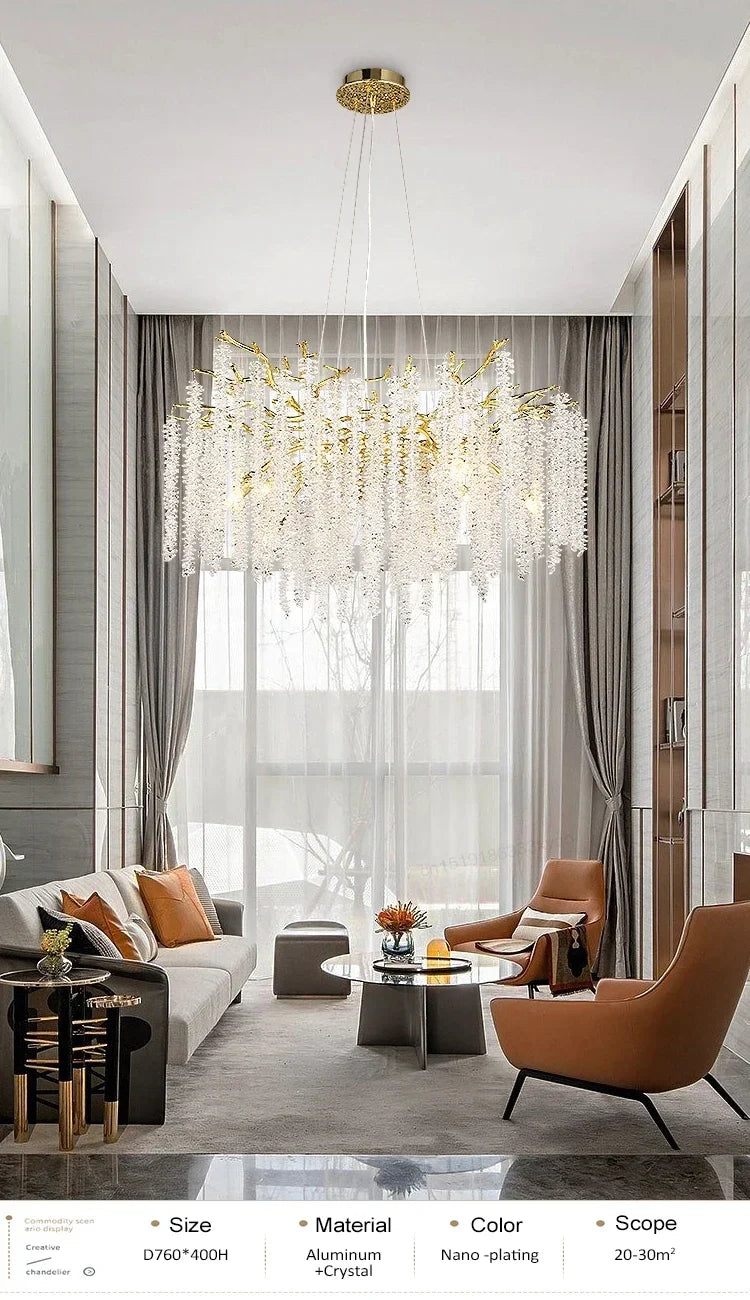 Lustre Cristal Ancien — Métal — D