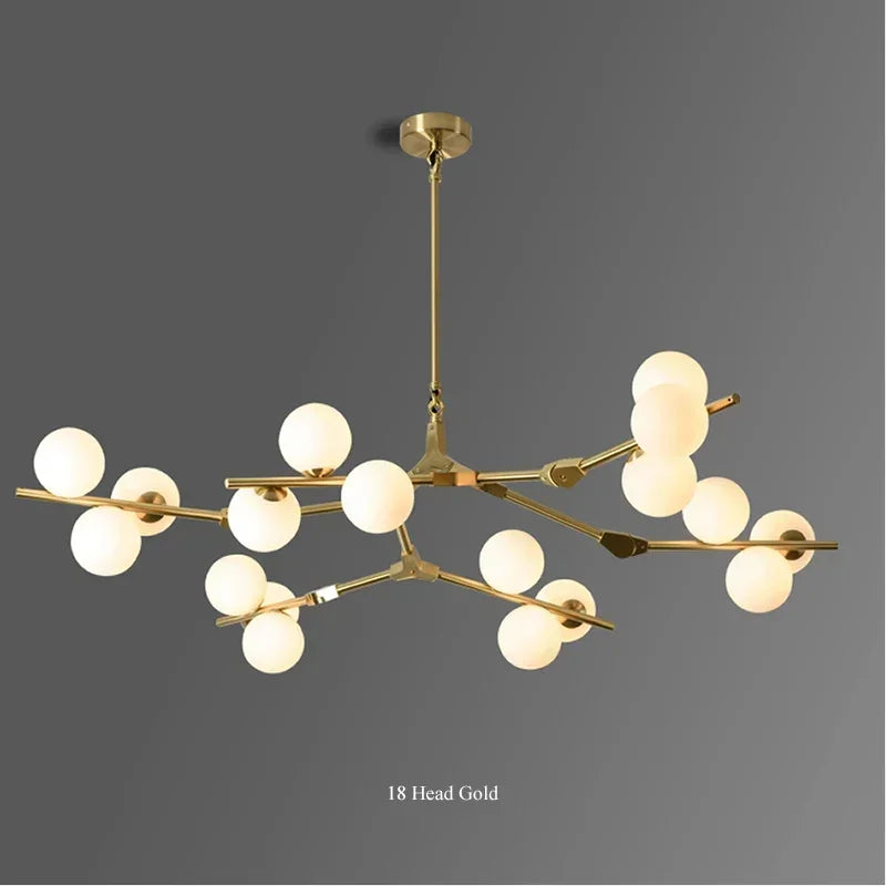 Lustre Boule Design — Noir 24 ampoules