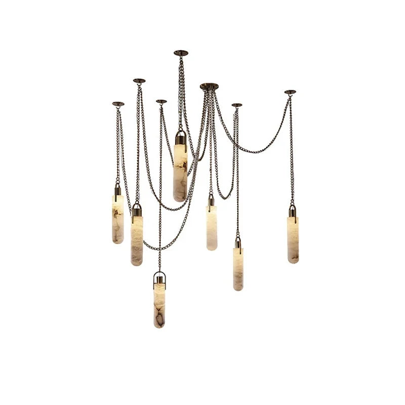 Lustre Aluminium Design — Métal — 7 ampoules