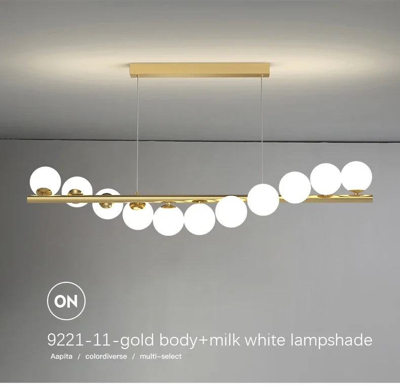 Lustre Boule Verre Design — LED — Type A - 7 ampoules - 49W