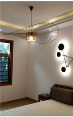 Lustre Paille — Suspension Chapeau Paille