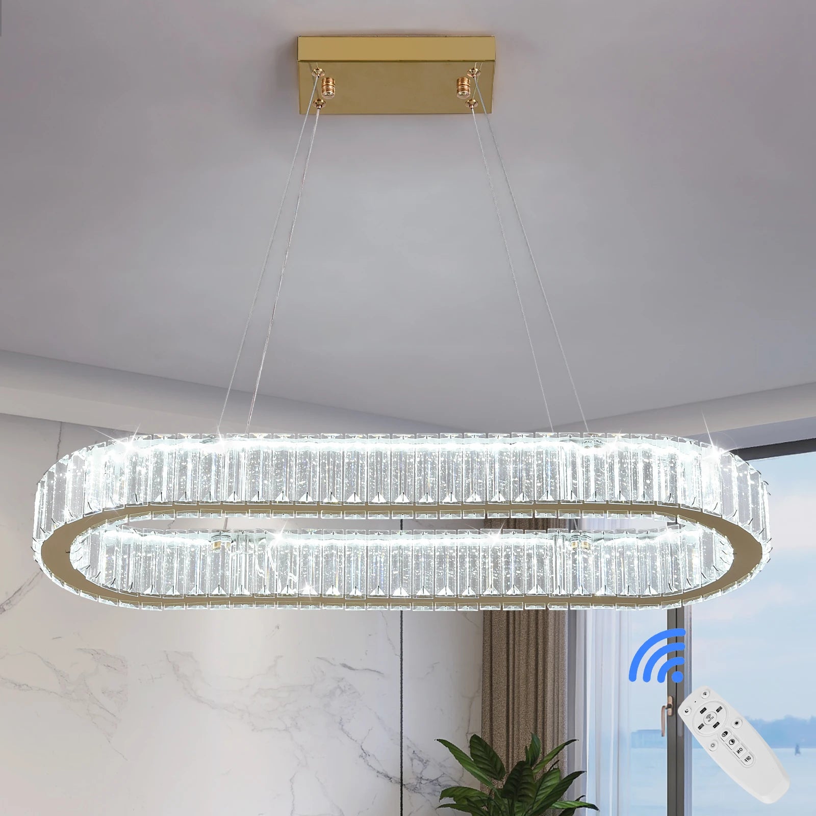 Lustre Verre — Plafonnier LED Cristal