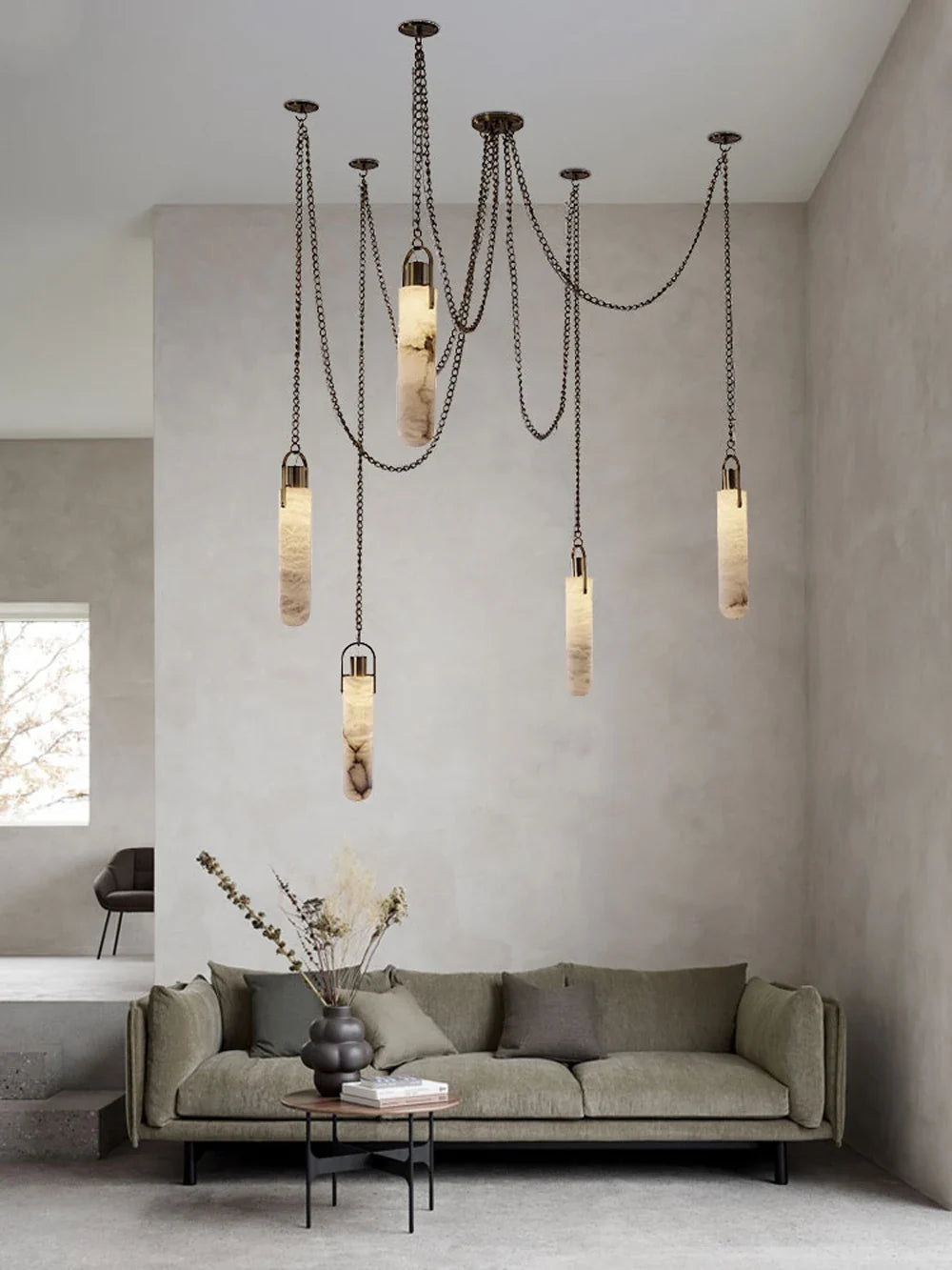 Lustre Aluminium Design — Métal — 3 ampoules