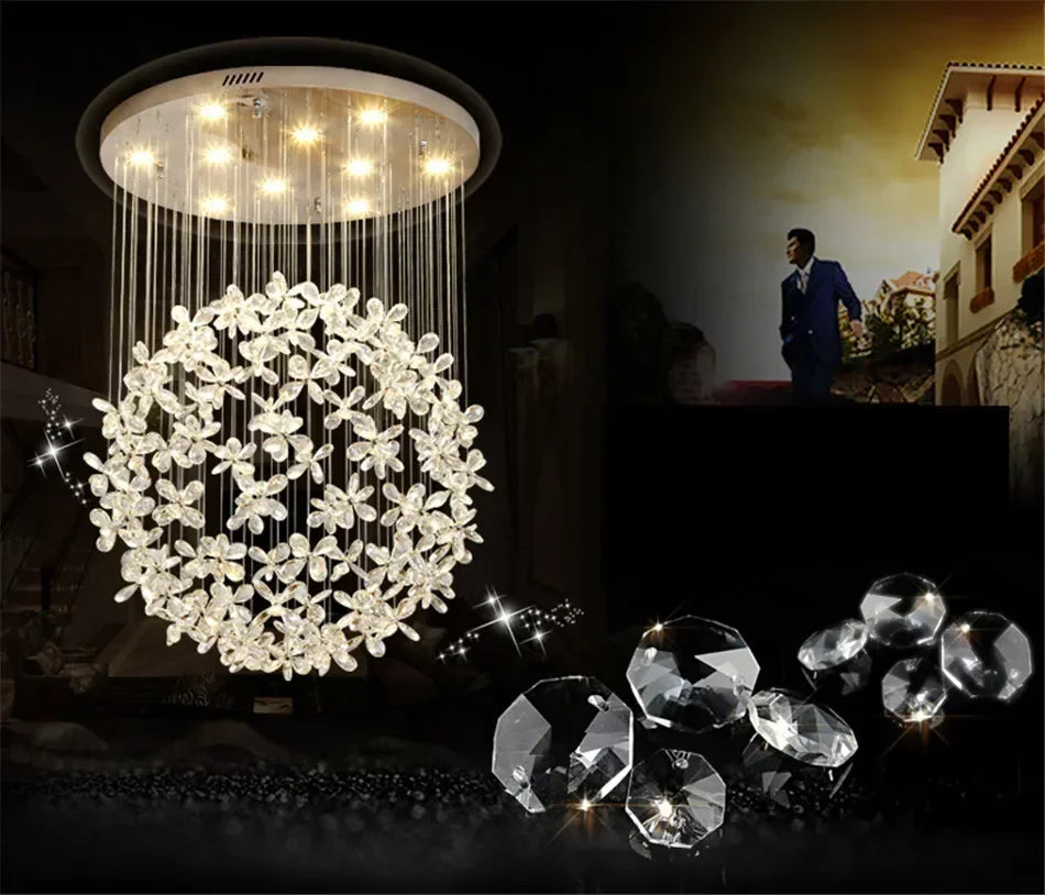 Lustre Cristal Moderne — Escalier