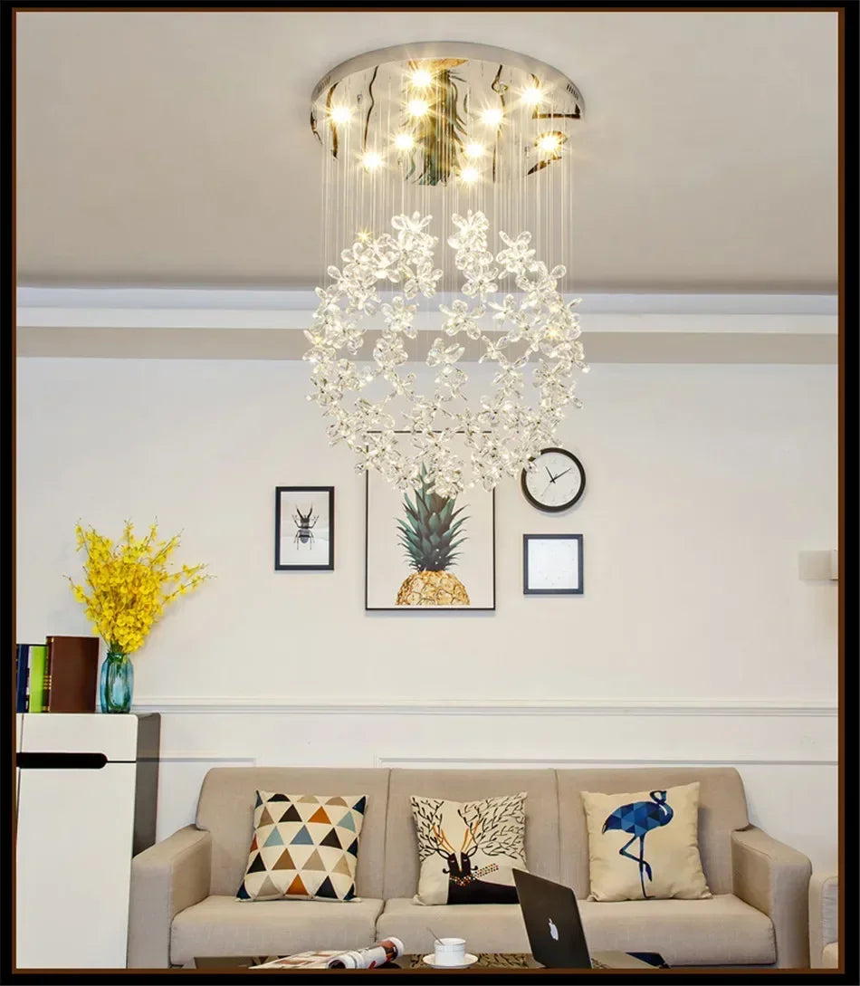 Lustre Cristal Moderne — Escalier