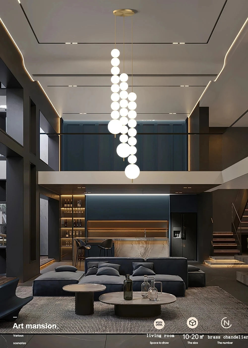 Lustre Salon Design Doré