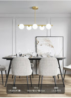 Lustre Blanc Moderne — Verre — 6 G Boule dans boule