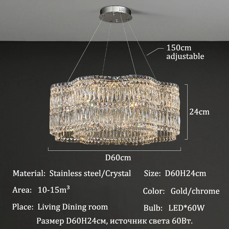 Lustre Salon Noir — Cristal