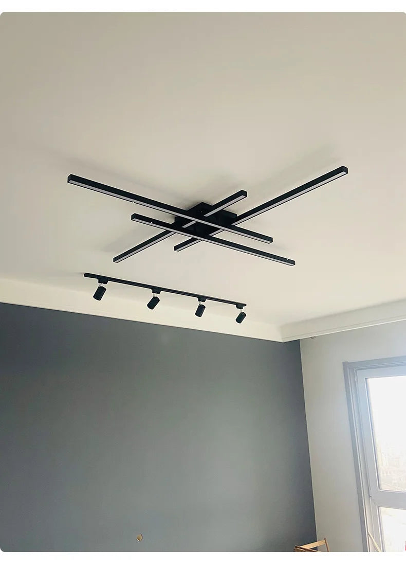Lustre LED Chambre — Noir