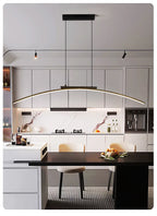 Lustre Arc LED Contemporain Dimmable — Cuisine et Restaurant — Design Épuré